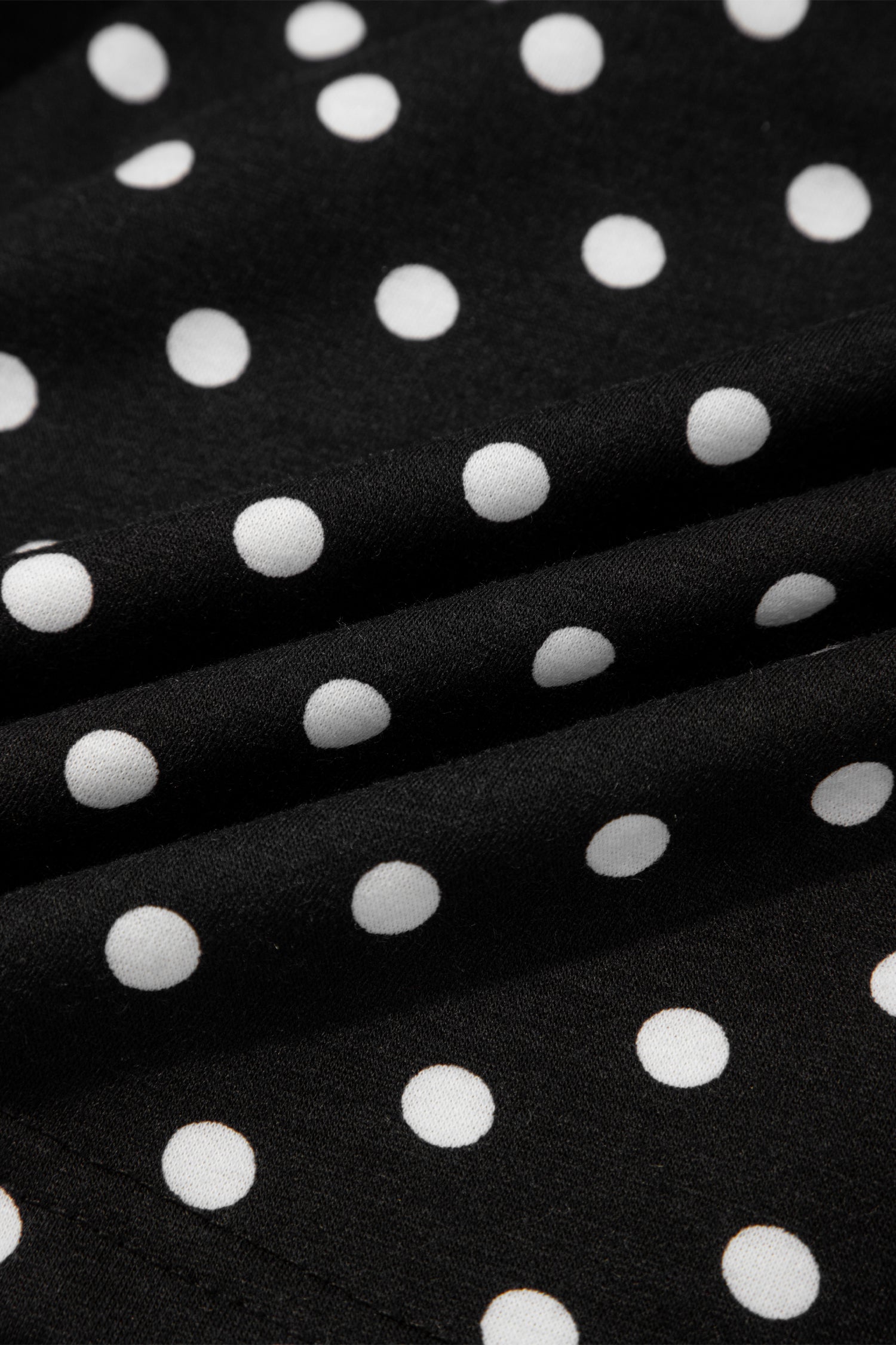 Black Polka Dot Drawstring Casual Mini Skort