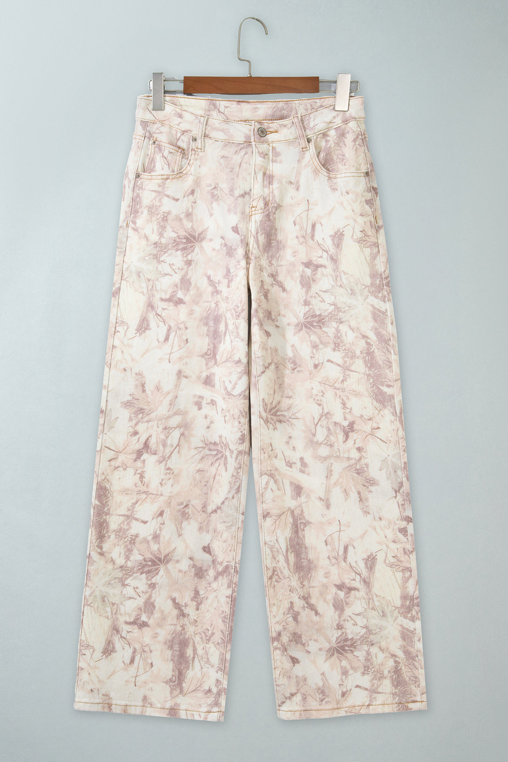 Khaki Woodland Camo Tummy Control Denim Wide Leg Jeans