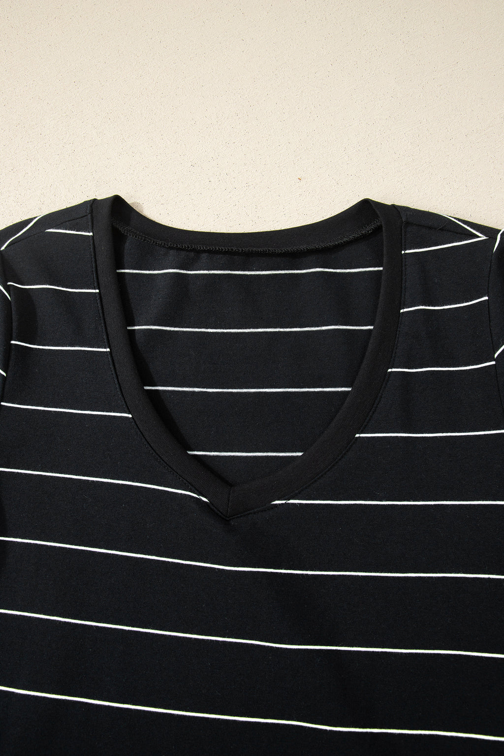 Black Stripe Casual Short Sleeve Side Slit Maxi T Shirt Dress