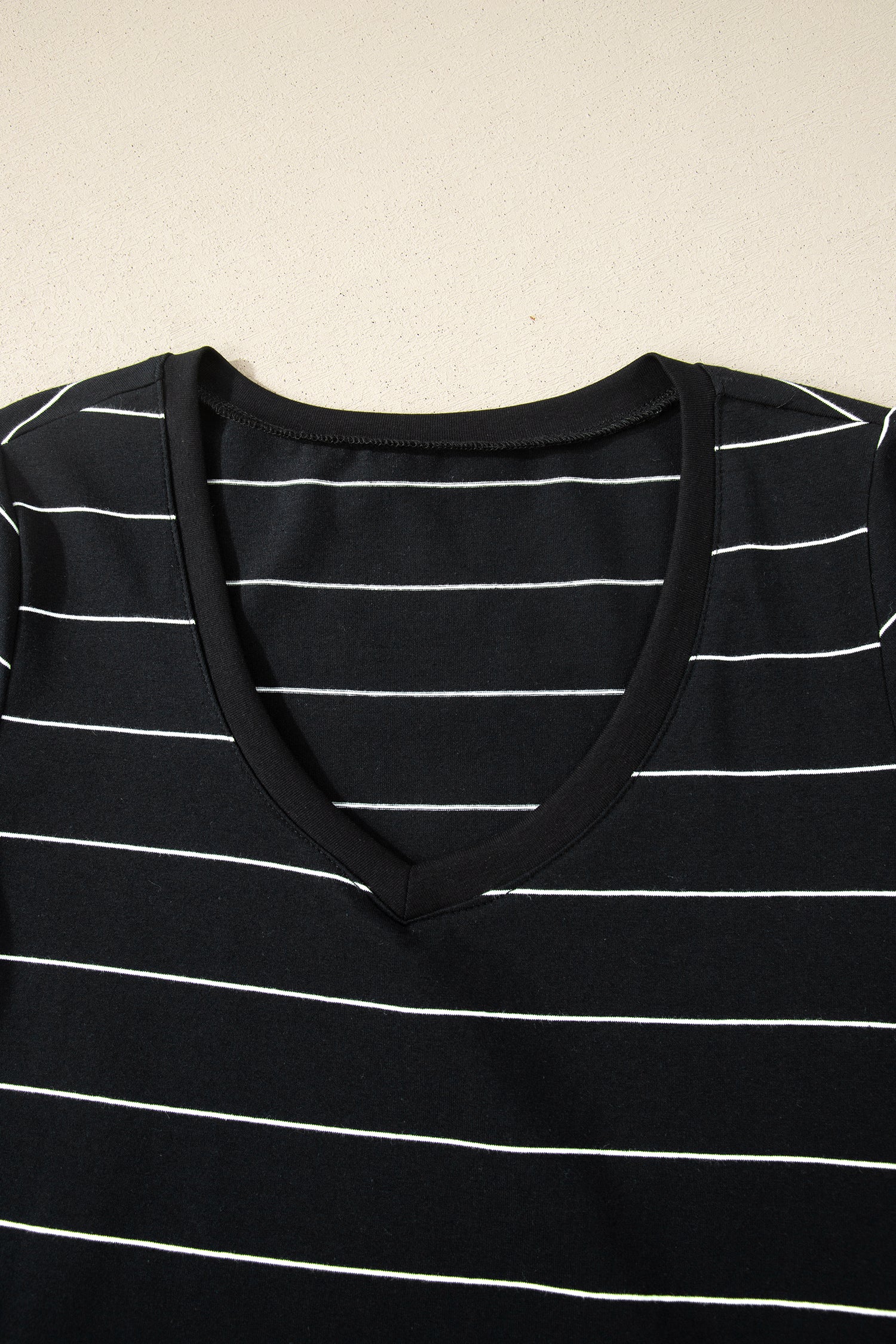 Black Stripe Casual Short Sleeve Side Slit Maxi T Shirt Dress