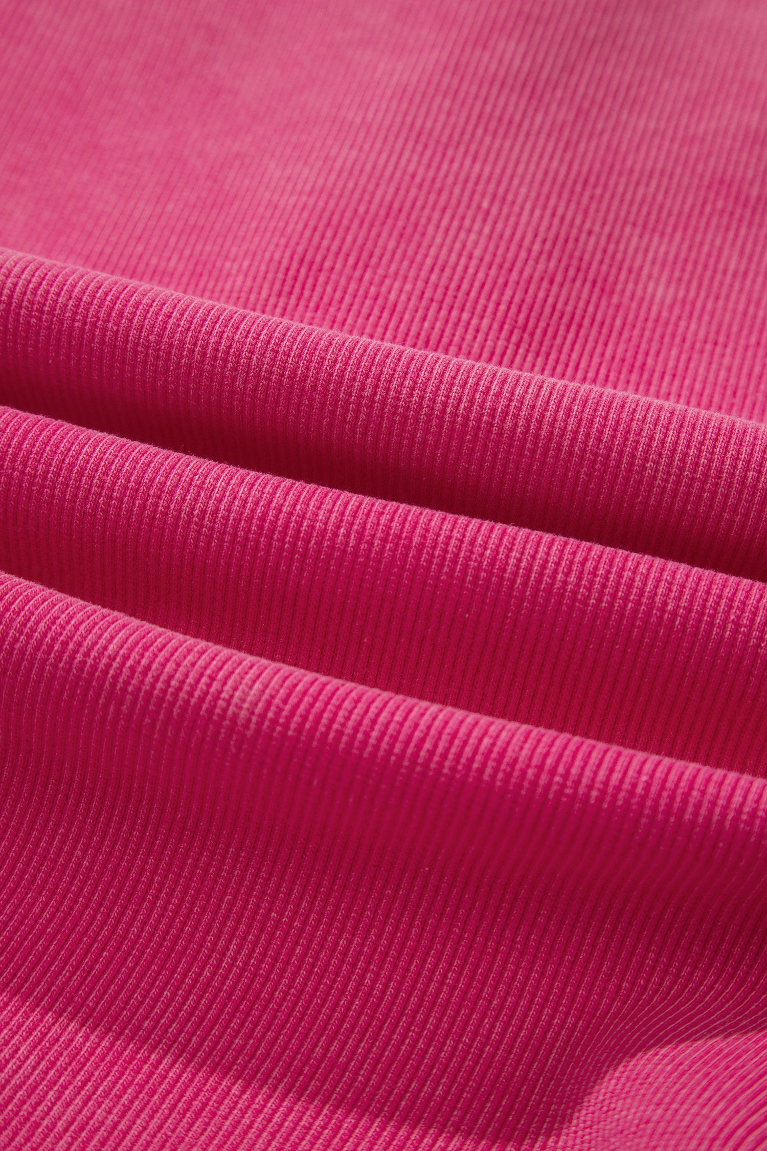Bright Pink Vintage Distressed Ribbed Mineral Wash Tank Top