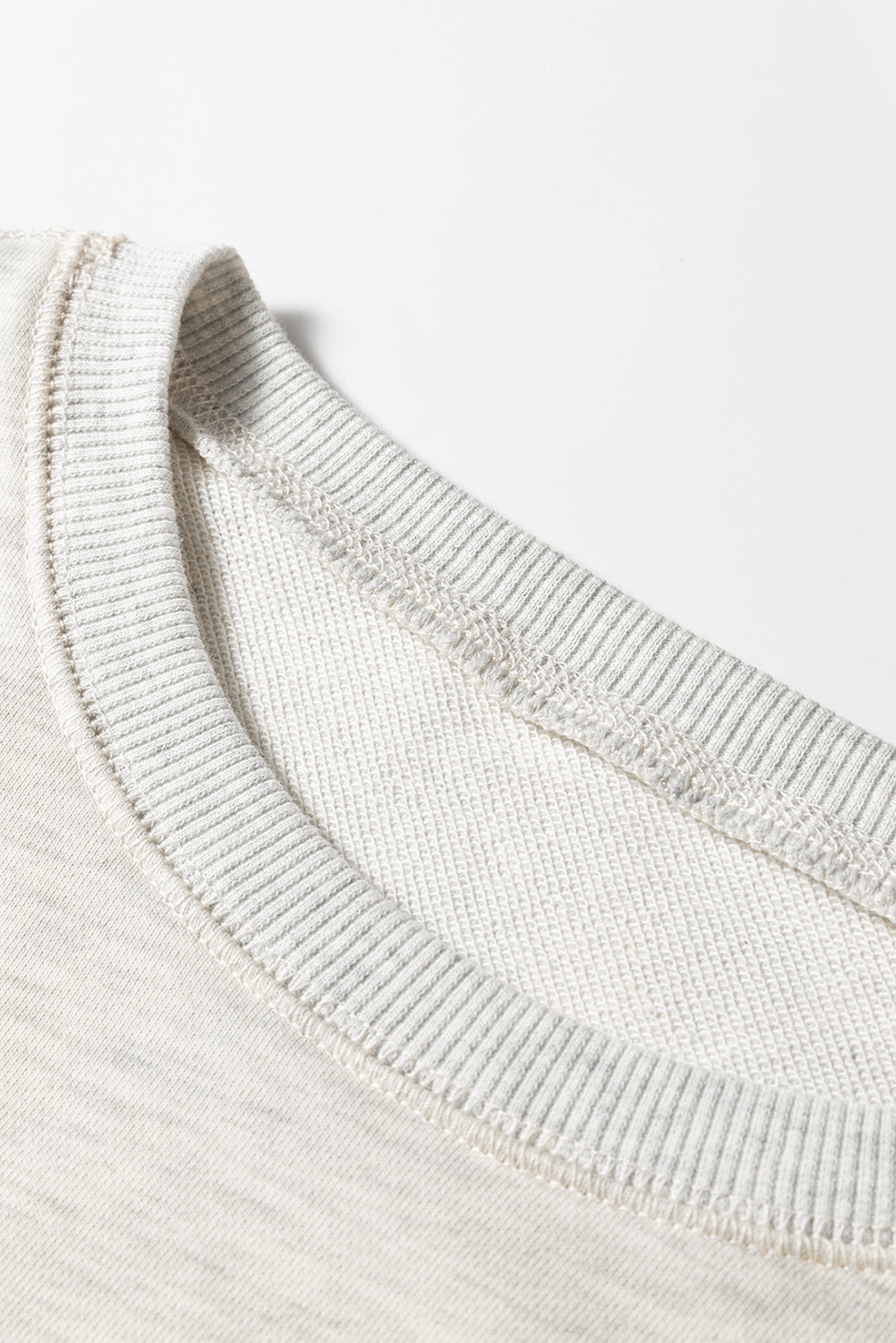 Light Grey Multicolored Striped Patchwork Drop Shoulder Sweatshirt