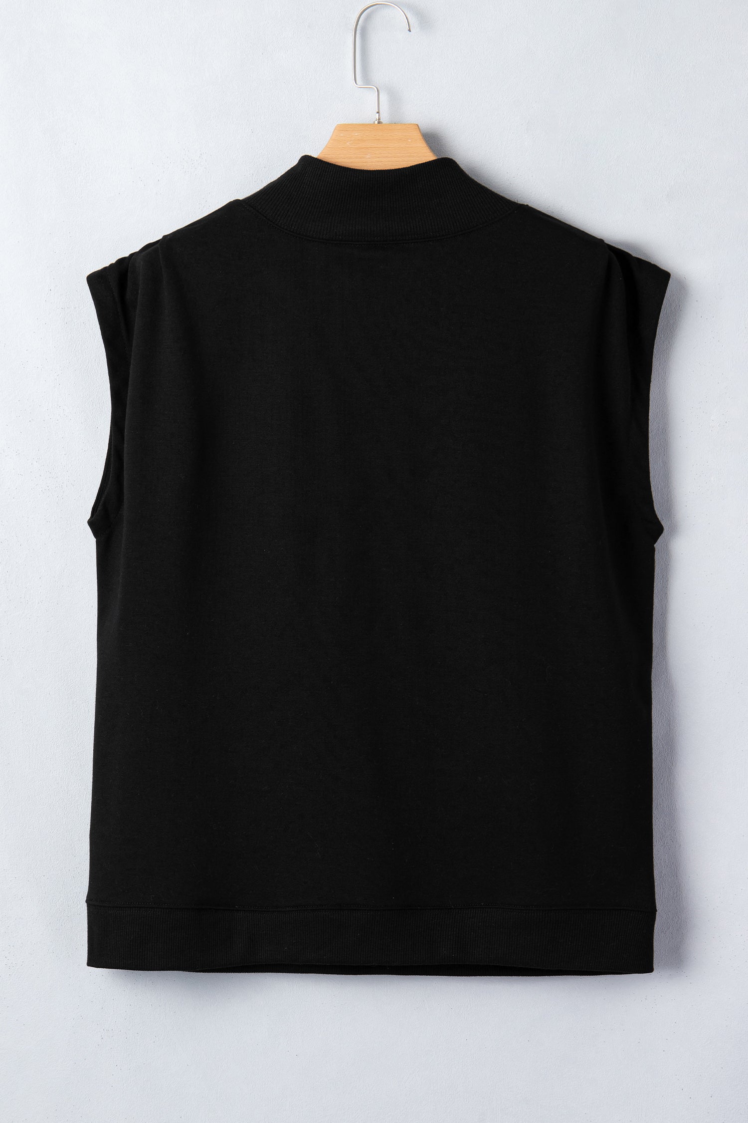Orange Solid Color High Neck Cap Sleeve Loose Top