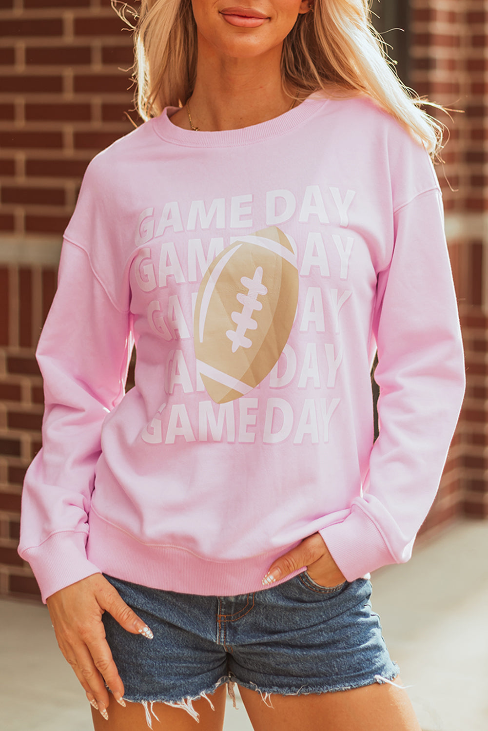 Pink GAME DAY Football Casual Sweatshirt