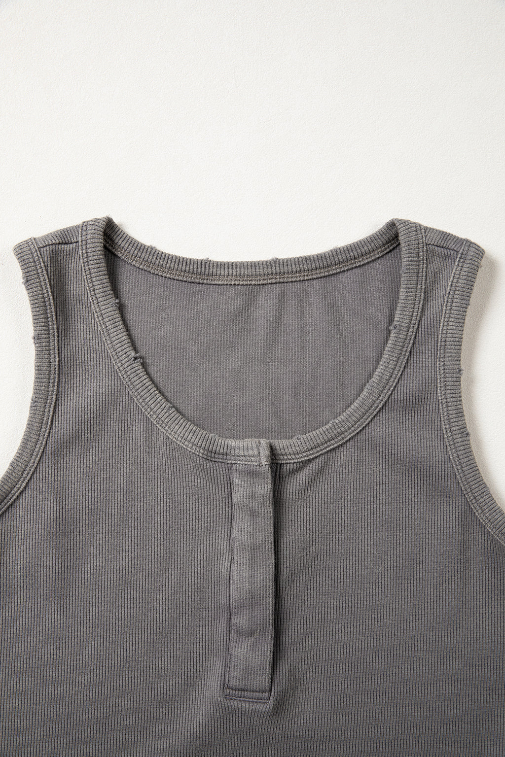 Bright Pink Vintage Distressed Ribbed Mineral Wash Tank Top