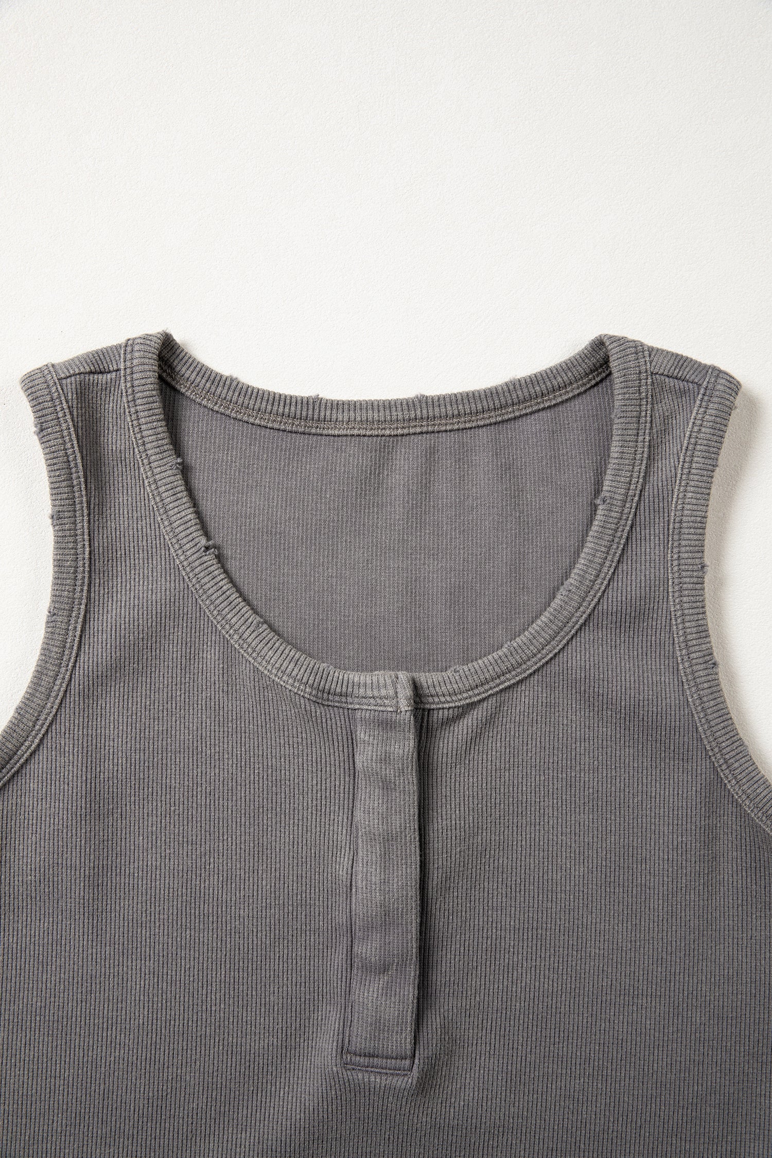 Bright Pink Vintage Distressed Ribbed Mineral Wash Tank Top