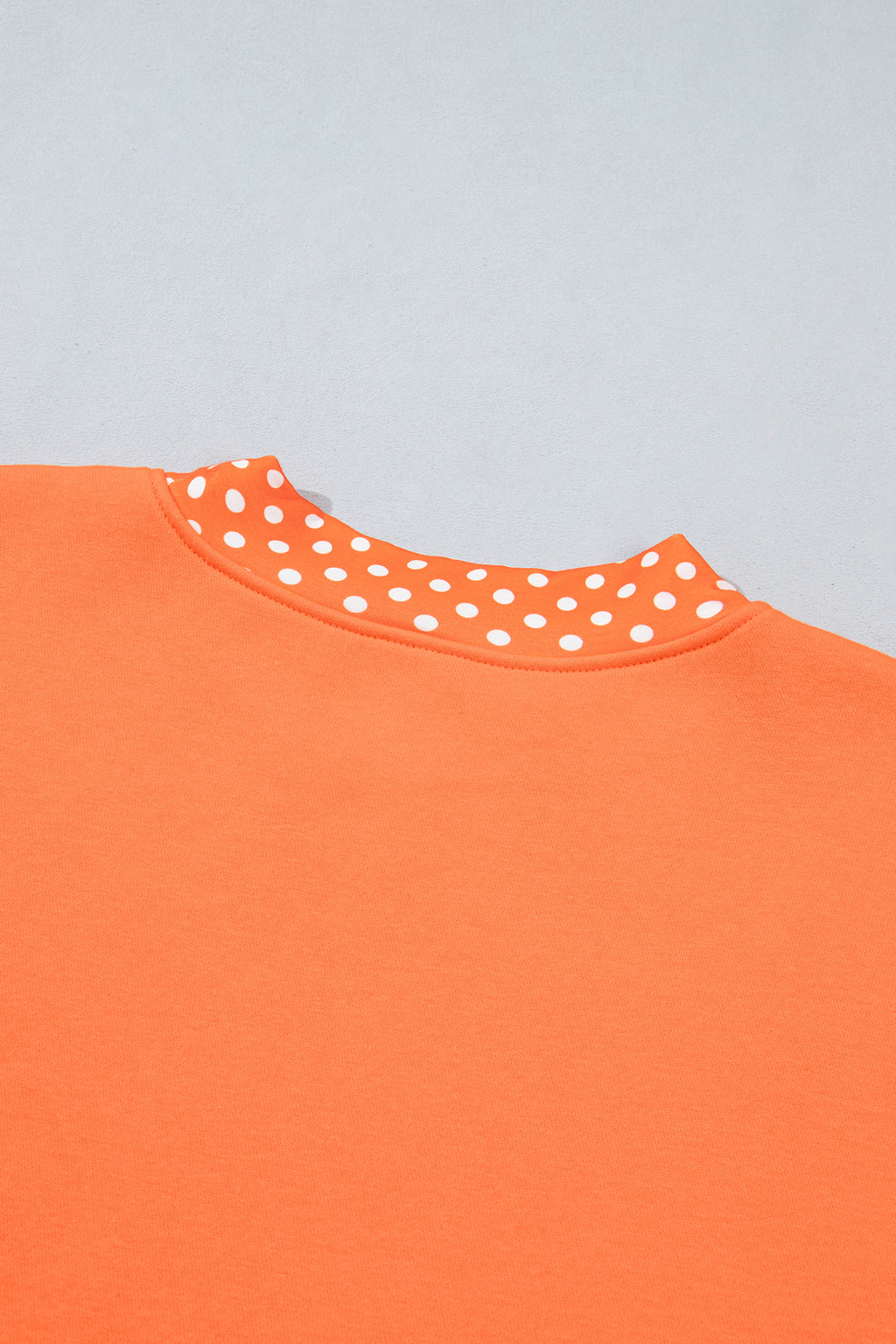 Dark Green Colorblock Polka Dot Contrast Trim Oversized Sweatshirt