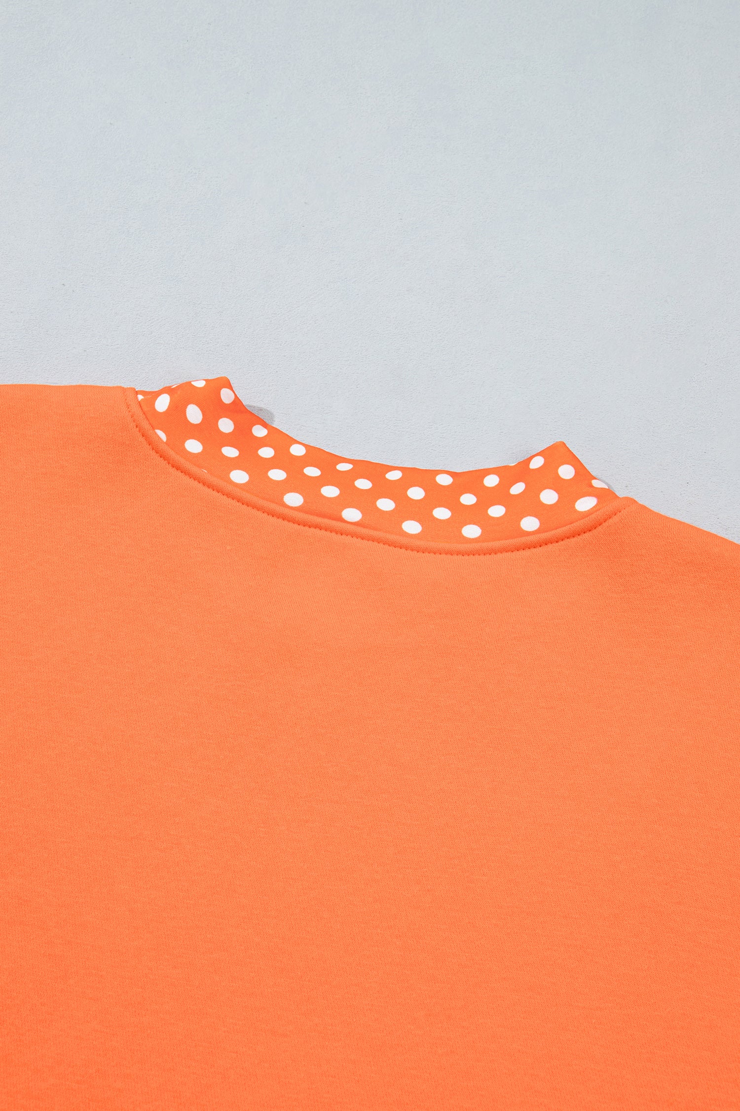 Dark Green Colorblock Polka Dot Contrast Trim Oversized Sweatshirt