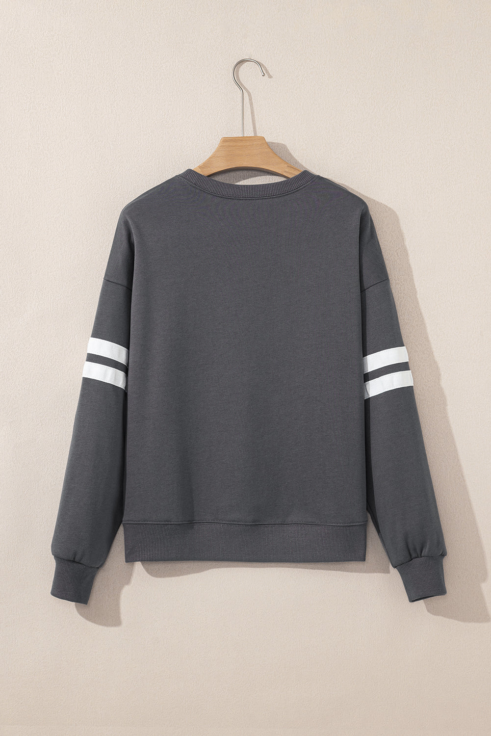 Orange Varsity Striped Detail Drop Shoulder Oversized Sweatshirt