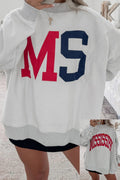 Mississippi Ole Miss Rebels Reversible Printed Ribbed Patchwork Mock Neck Sweatshirt