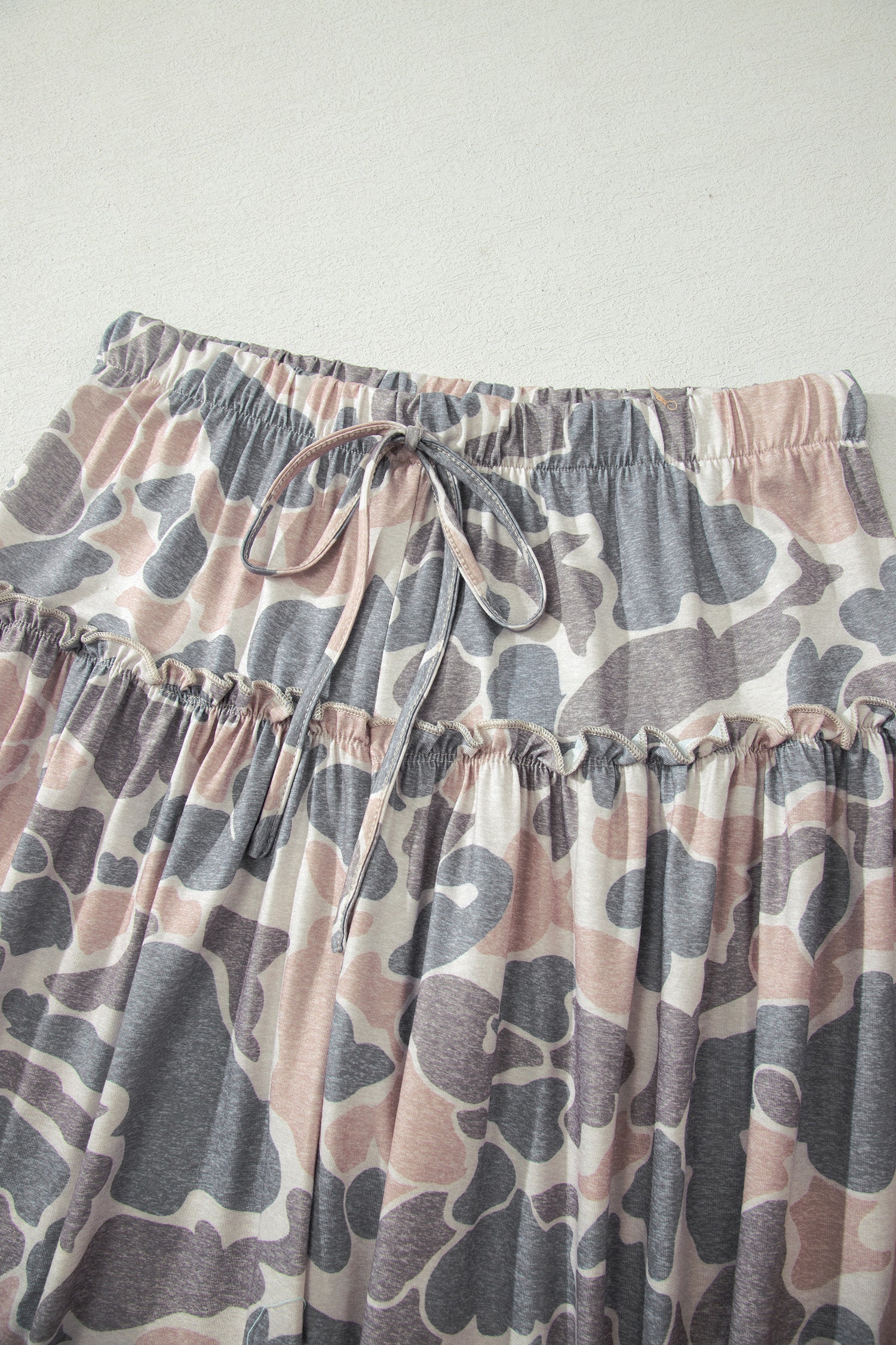 Multicolour Camo Print Wide Leg Casual Pants