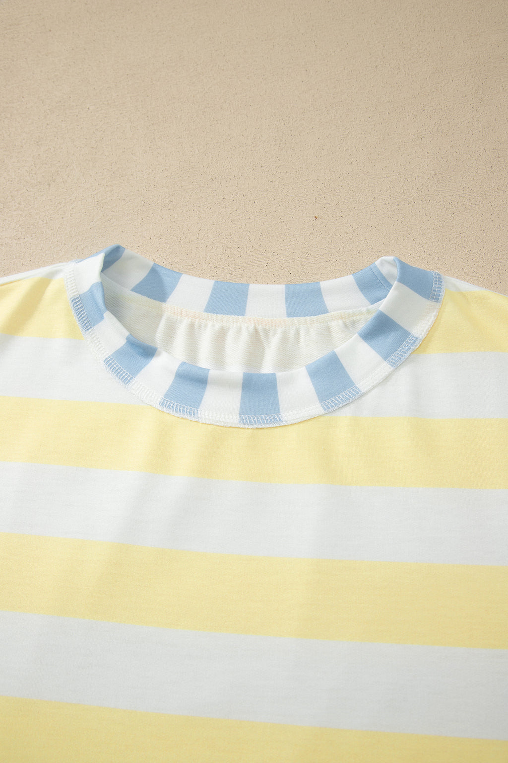Pink Stripe Exposed Seam Contrast Patchwork Oversized Top