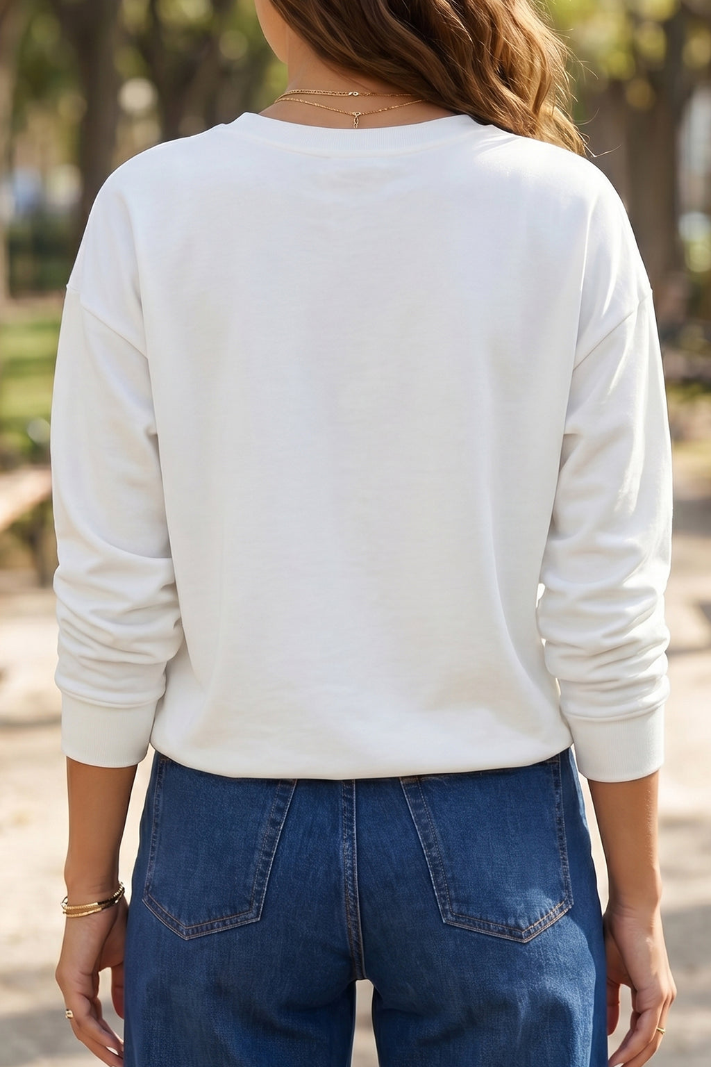 Black Solid Color Dropped Shoulder Long Sleeve Top