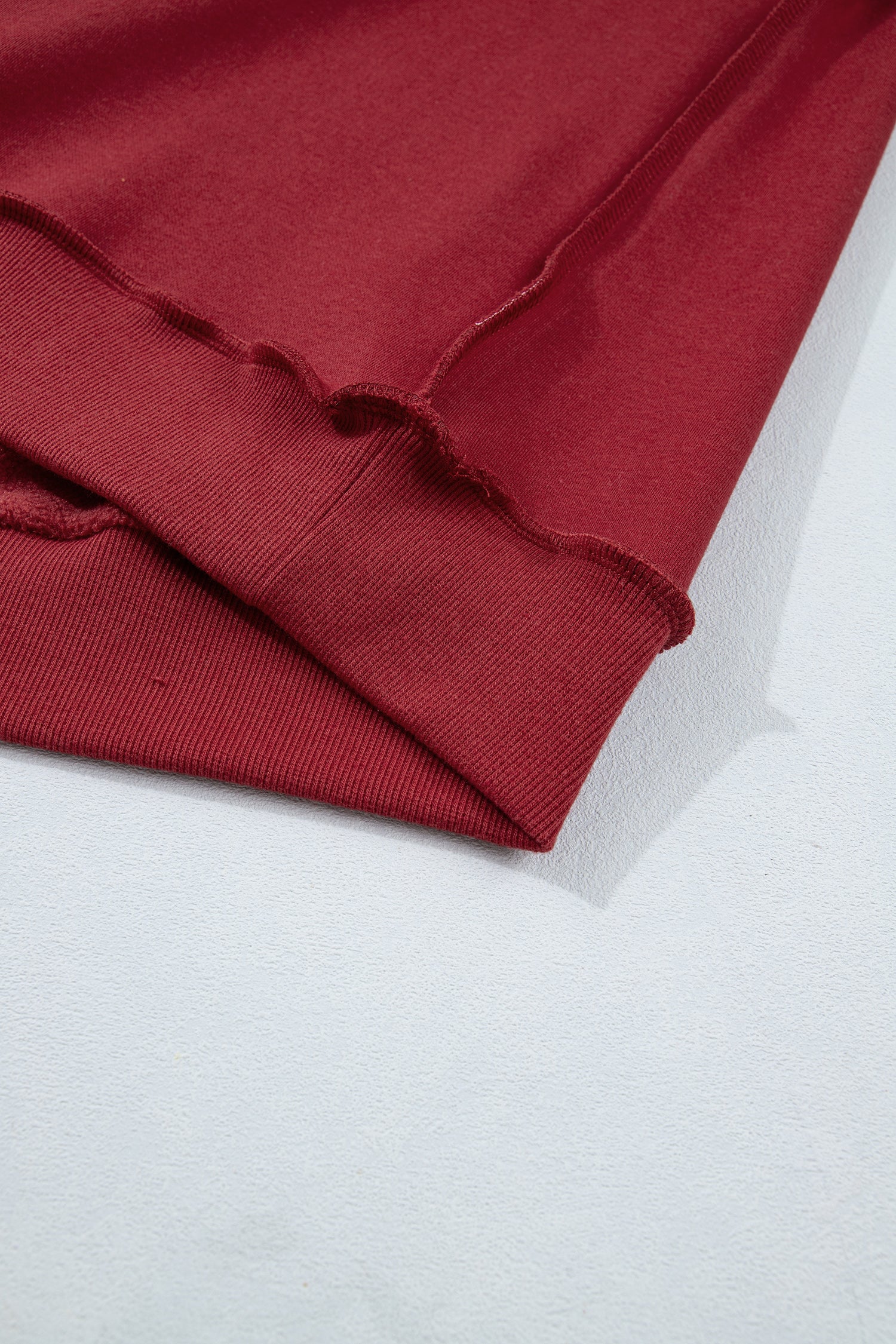 Red Dahlia Oversize Drop Shoulder Reversible Mock Neck Sweatshirt