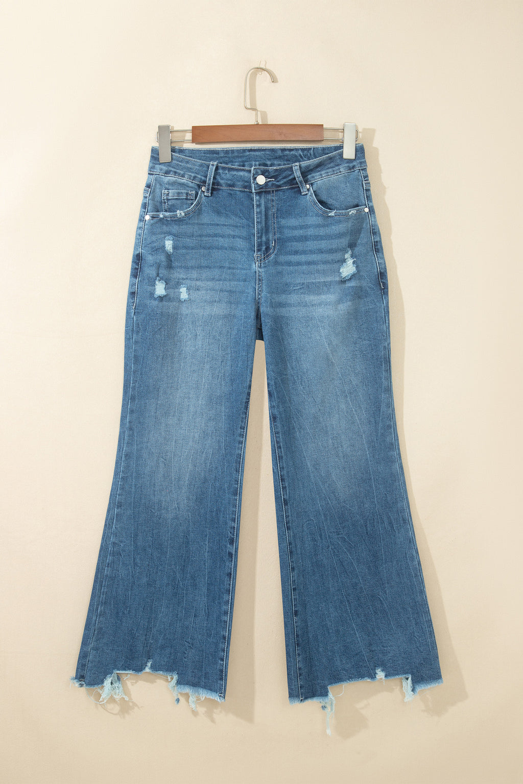 Ashleigh Blue High Waist Frayed Hem Flare Jeans
