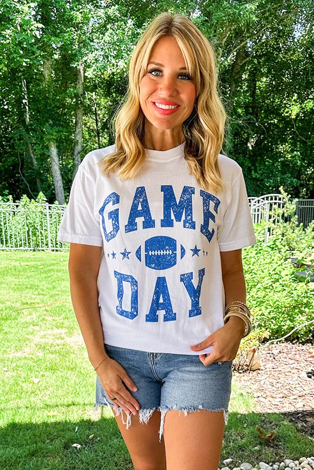 GAME DAY Football Graphic Crewneck T Shirt