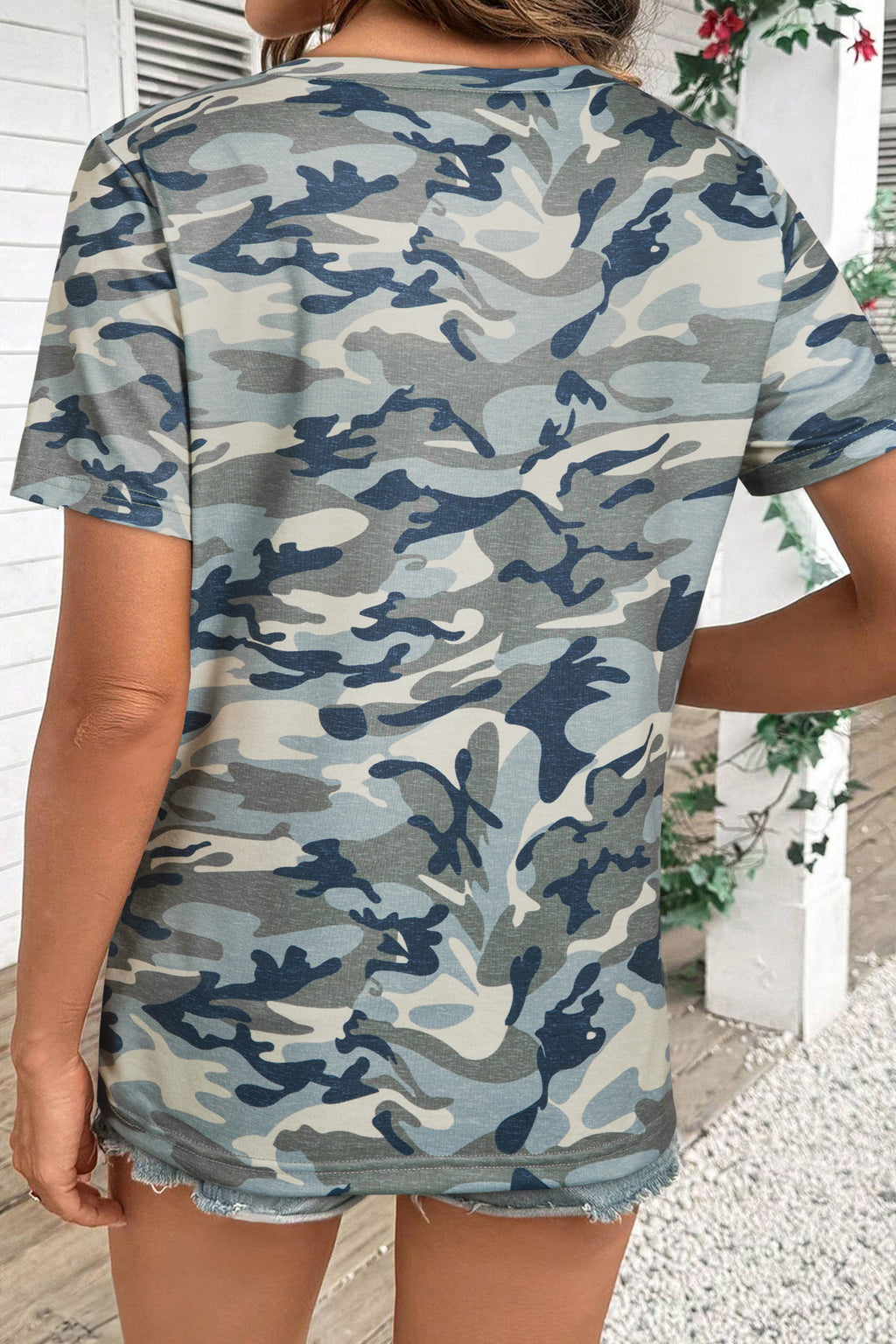 Camouflage KENTUCKY Crew Neck Summer Top