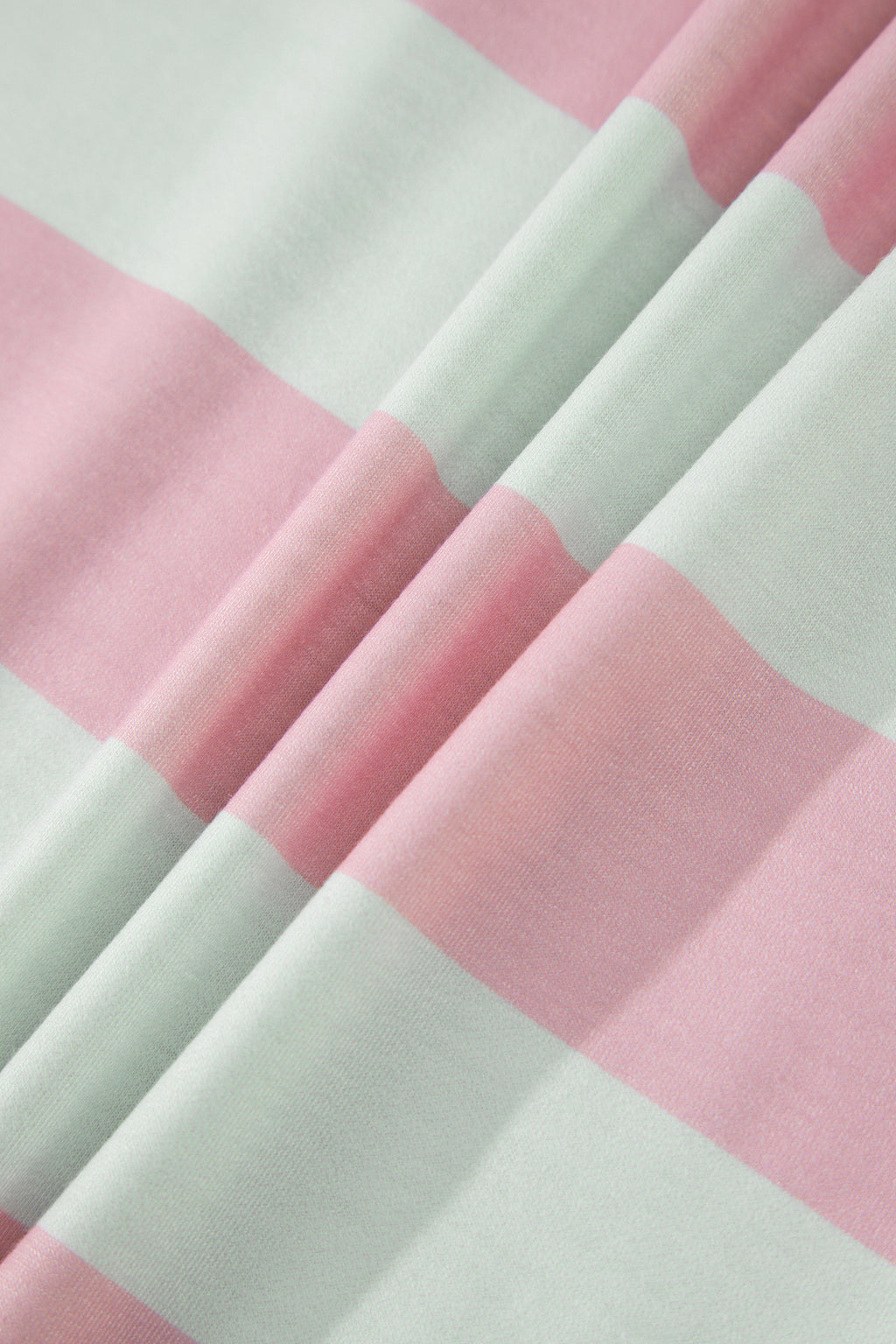 Green Stripe Exposed Seam Ribbed Patchwork Oversized Tee