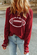 Game Day Football Graphic Thermal Knit Top