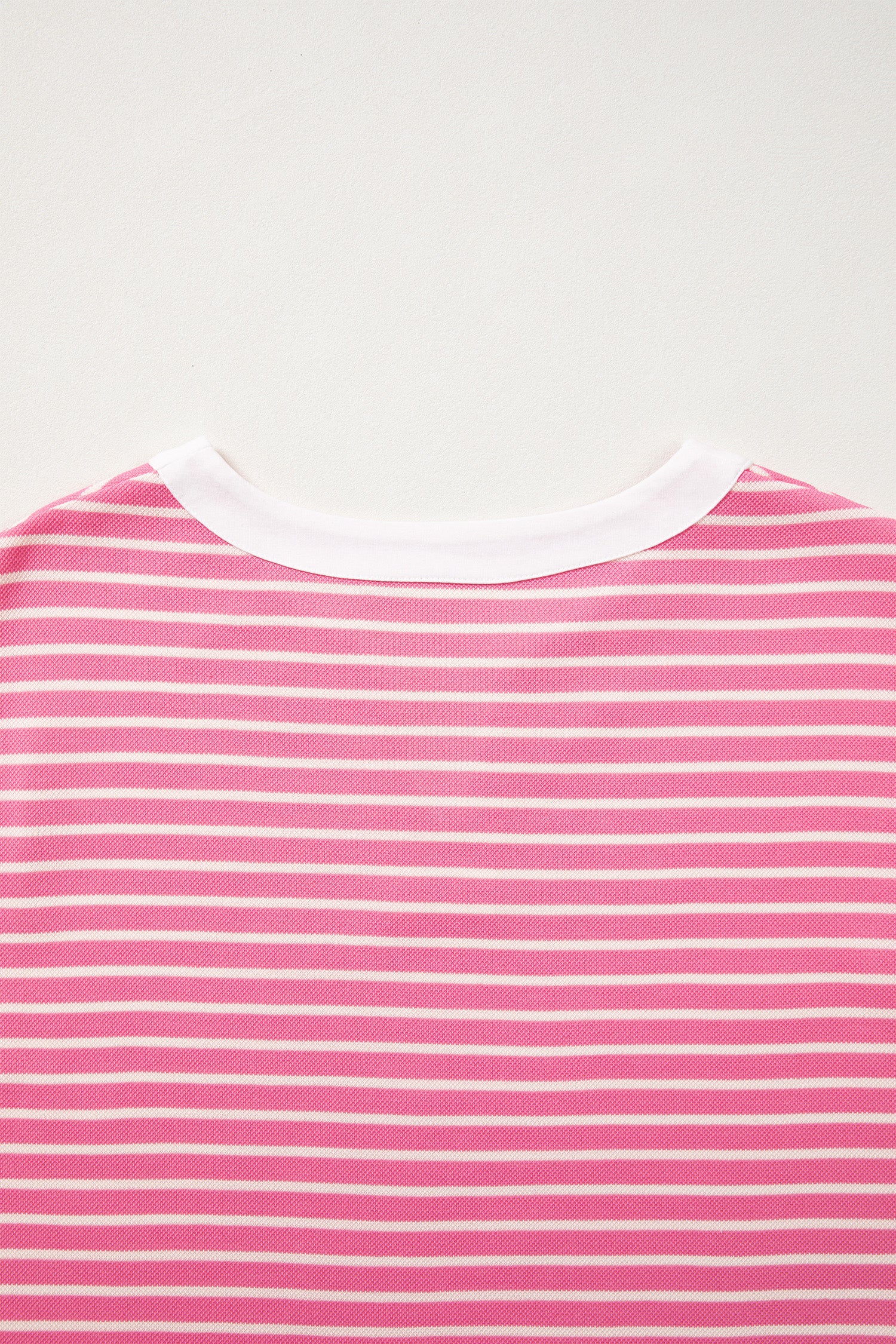 Pink Stripe Color Block Trim Notched Neck Sleeveless Shift Mini Dress