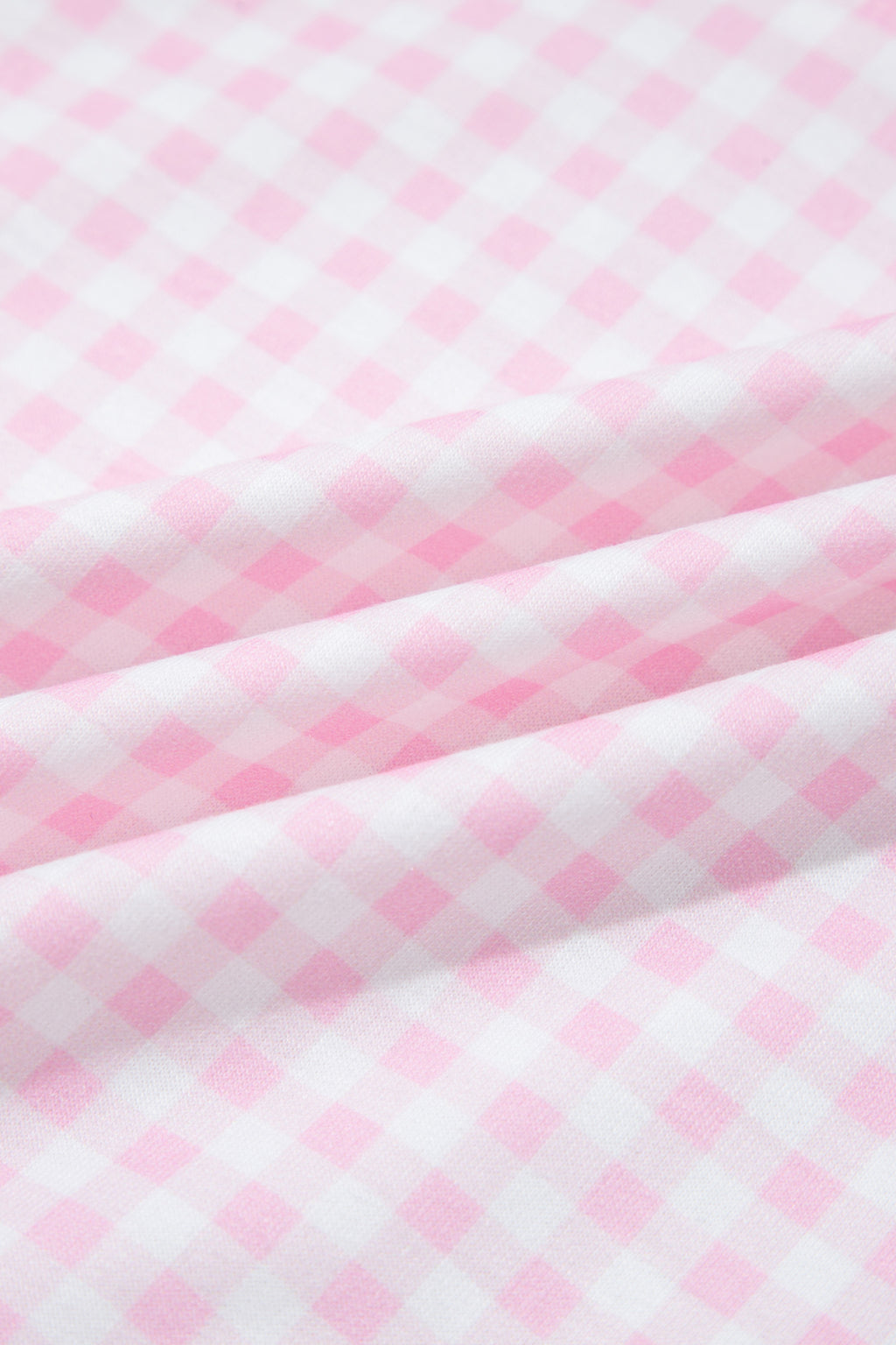 Pink Plaid Zip Neck Sleeveless Top Elastic Waist Shorts Casual Two Piece Short Set