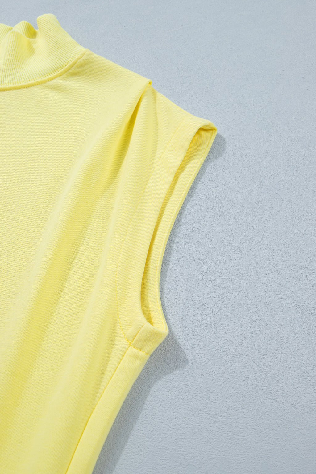 Orange Solid Color High Neck Cap Sleeve Loose Top
