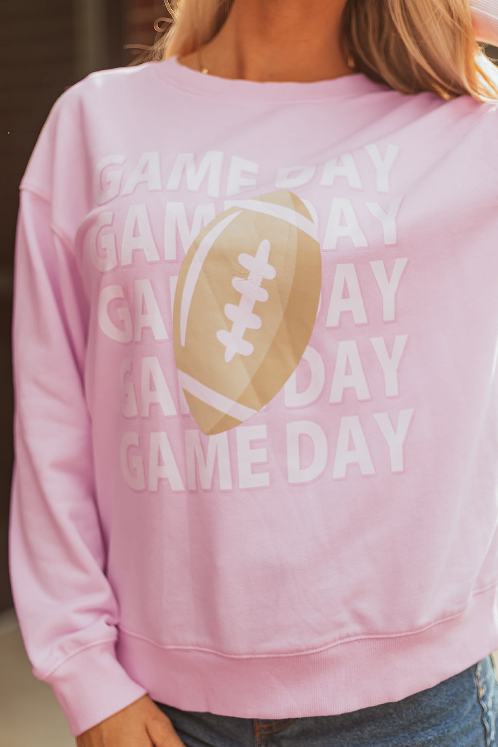 Pink GAME DAY Football Casual Sweatshirt