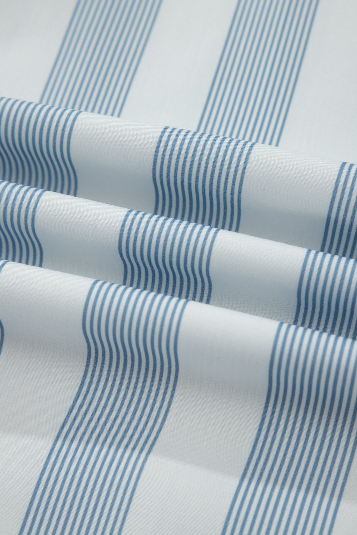 Sky Blue Stripe Subtle Lace Detail V Neck Ruffle Trim Casual Dress