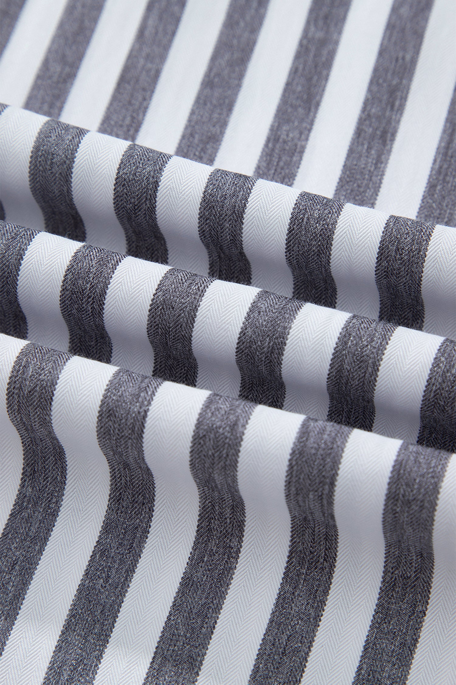 Black Stripe Shirred High Waist Loose Summer Pants