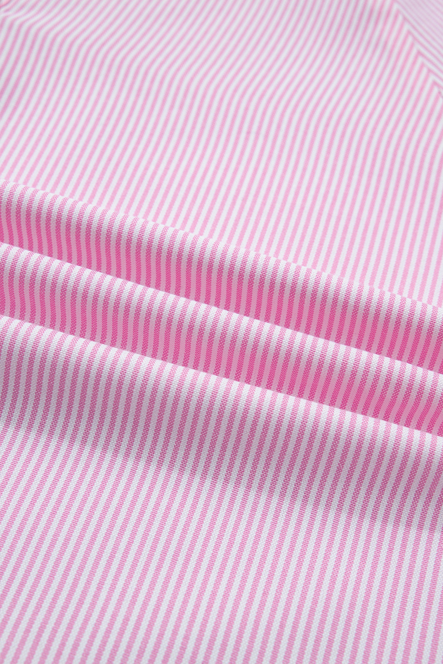 Pink Striped Print Collared Split Neck Half Sleeve Blouse