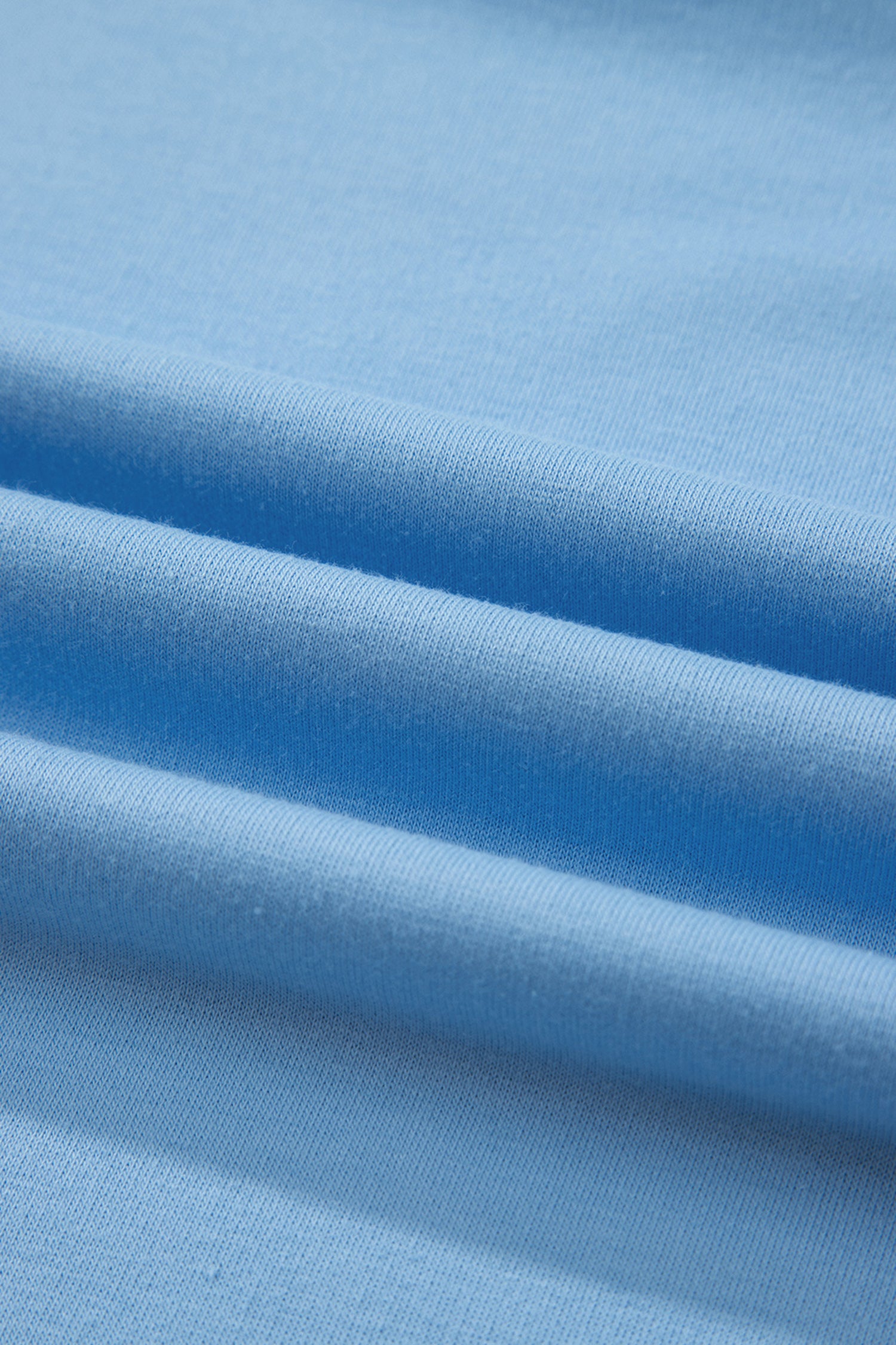 Beau Blue Solid Color V Neck Tee Drawstring Pant Set