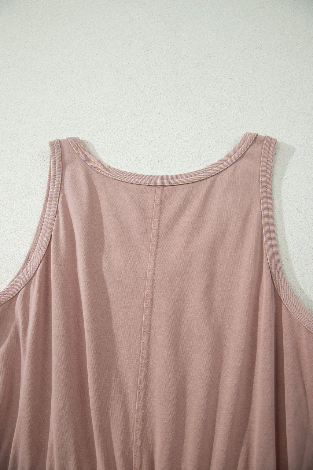 Ashleigh Blue Mineral Wash U Neck Elastic Waist Sleeveless Mini Dress