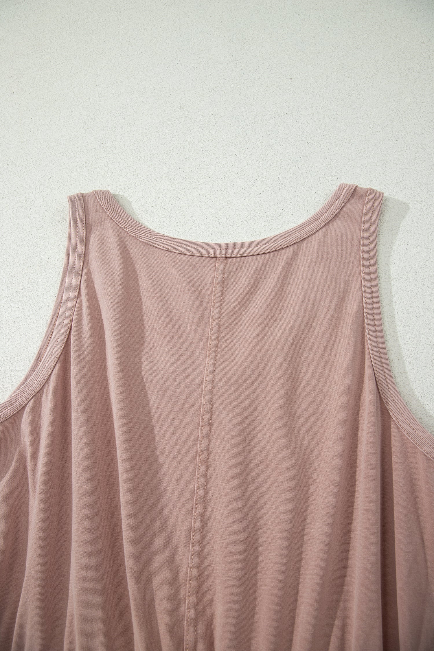 Ashleigh Blue Mineral Wash U Neck Elastic Waist Sleeveless Mini Dress