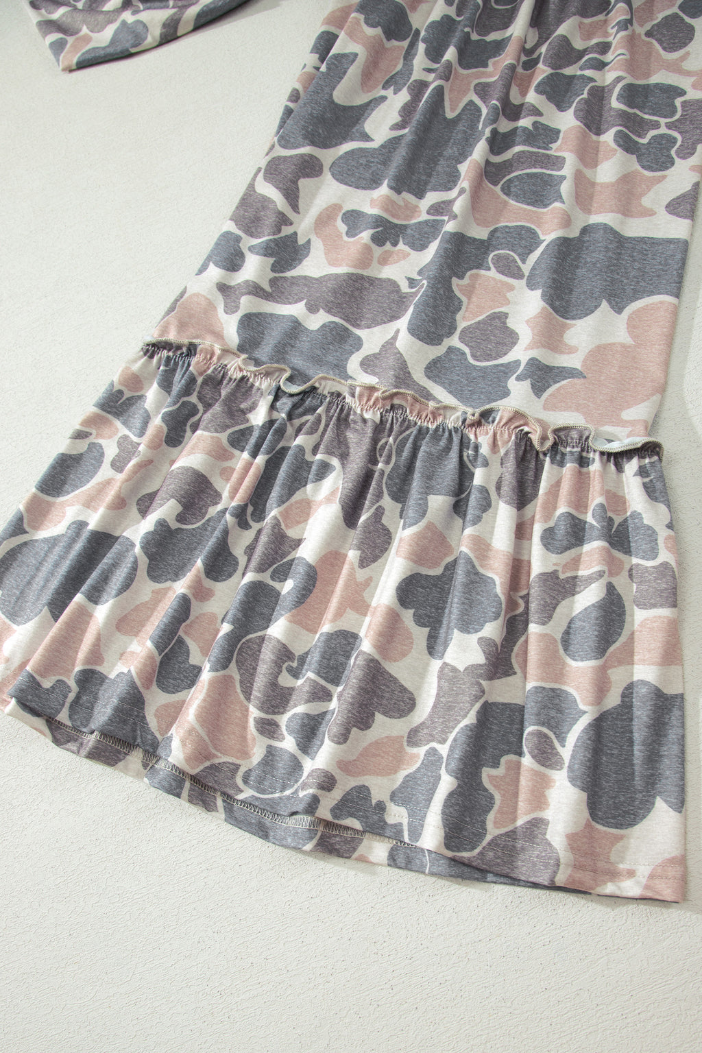 Multicolour Camo Print Wide Leg Casual Pants