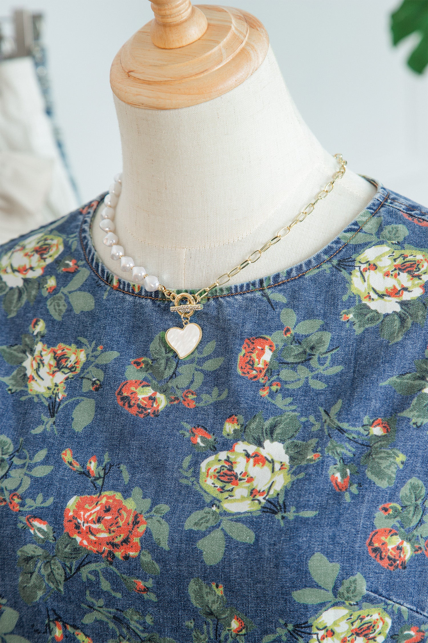 Ashleigh Blue Ruffled Short Sleeve Floral Denim Top