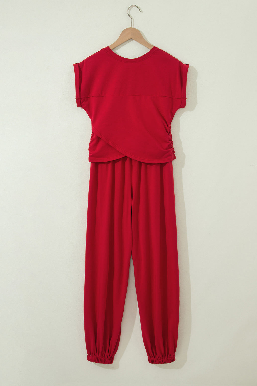 Moonlight Jade Solid Color Cropped Tank Top and Jogger Pants Set