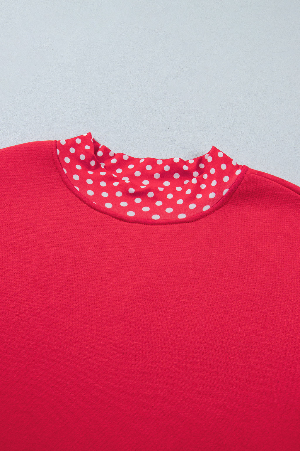 Dark Green Colorblock Polka Dot Contrast Trim Oversized Sweatshirt