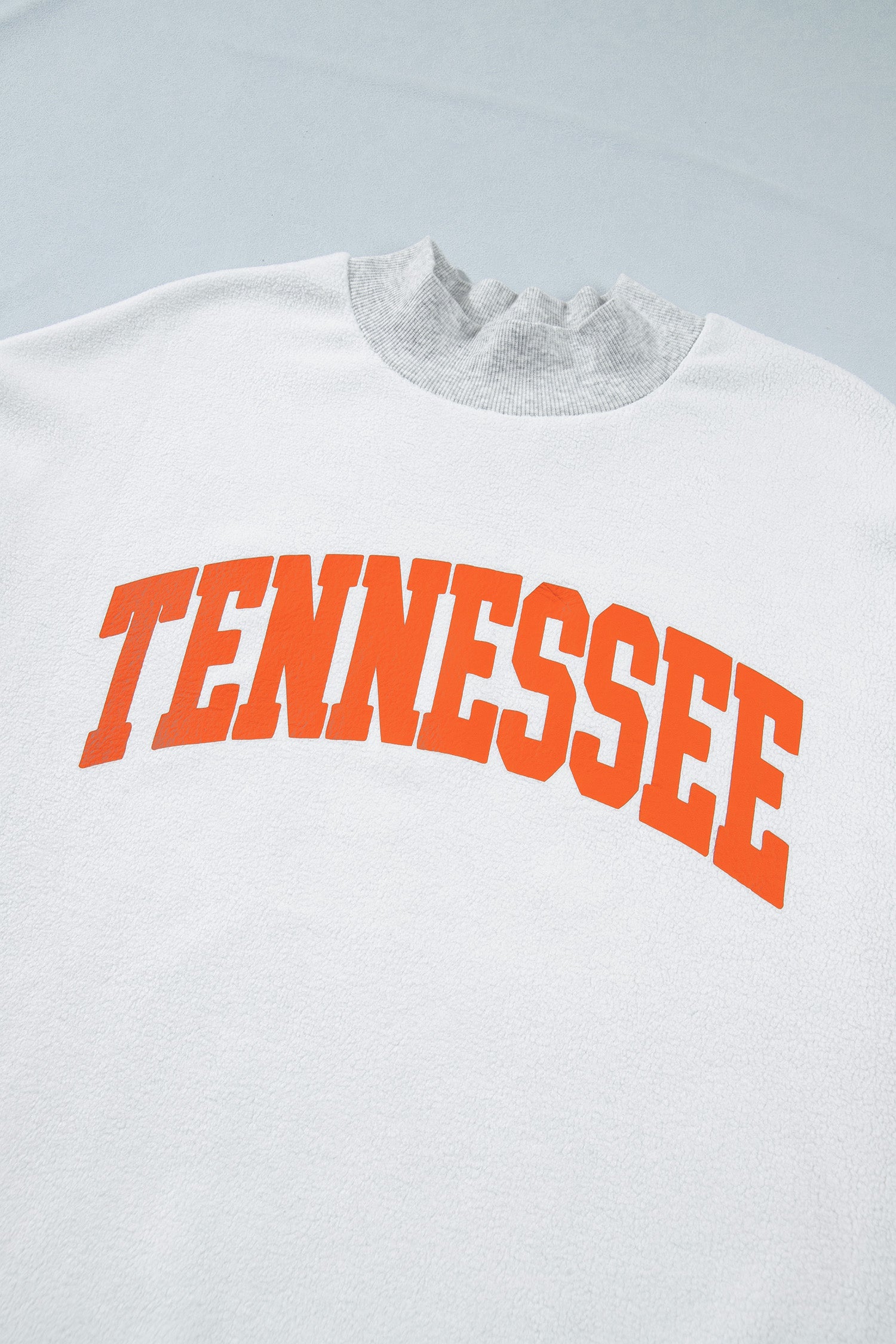 Light Grey TN TENNESSEE Double Printed Reversible Mock Neck Sweatshirt