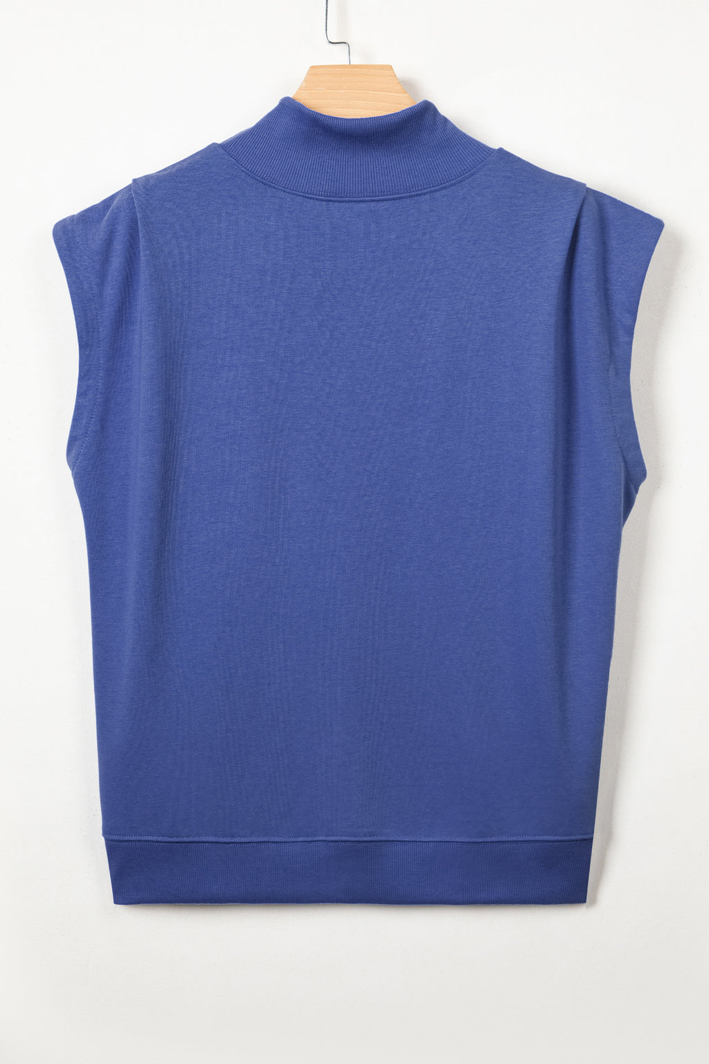 Orange Solid Color High Neck Cap Sleeve Loose Top