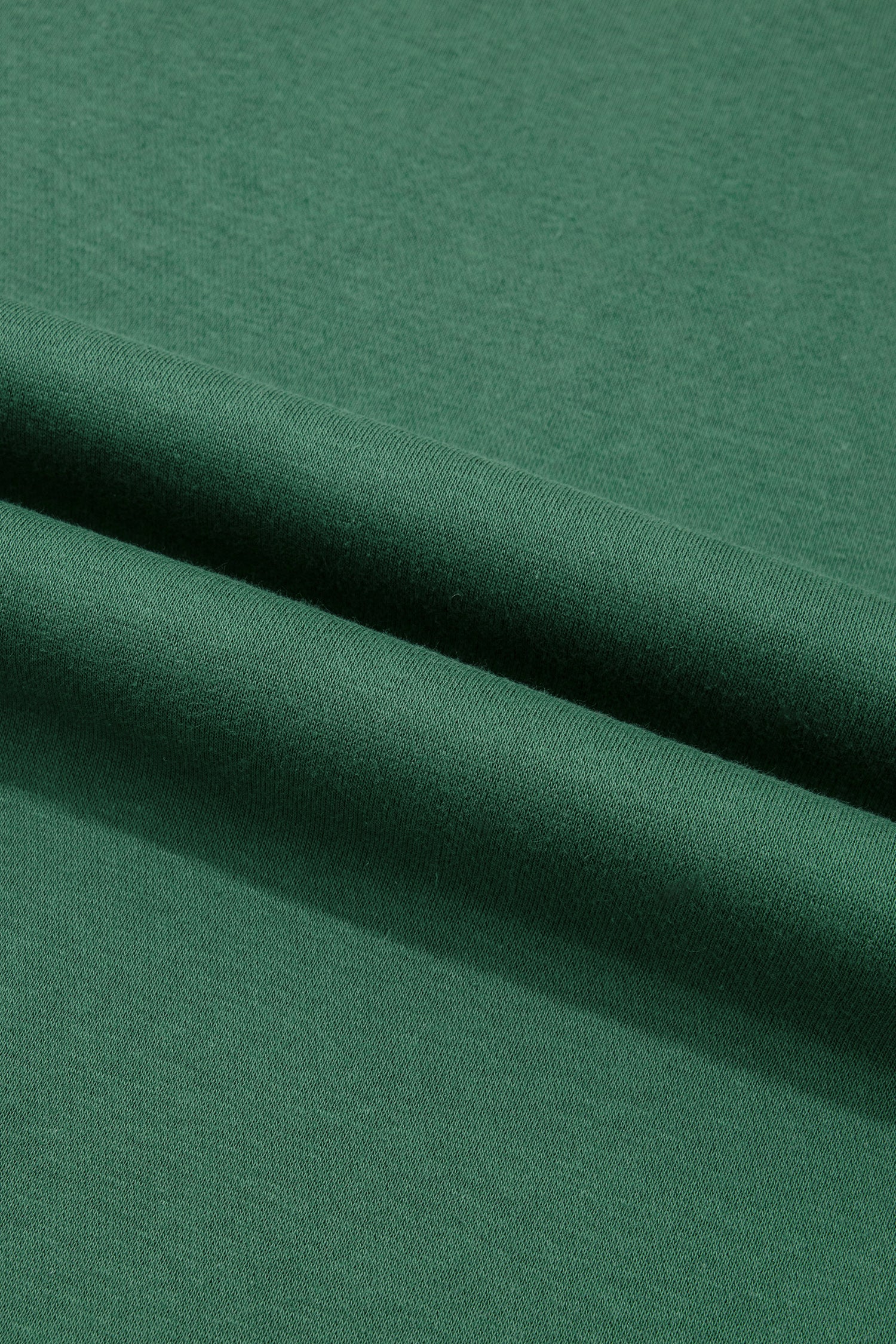 Dark Green Colorblock Polka Dot Contrast Trim Oversized Sweatshirt