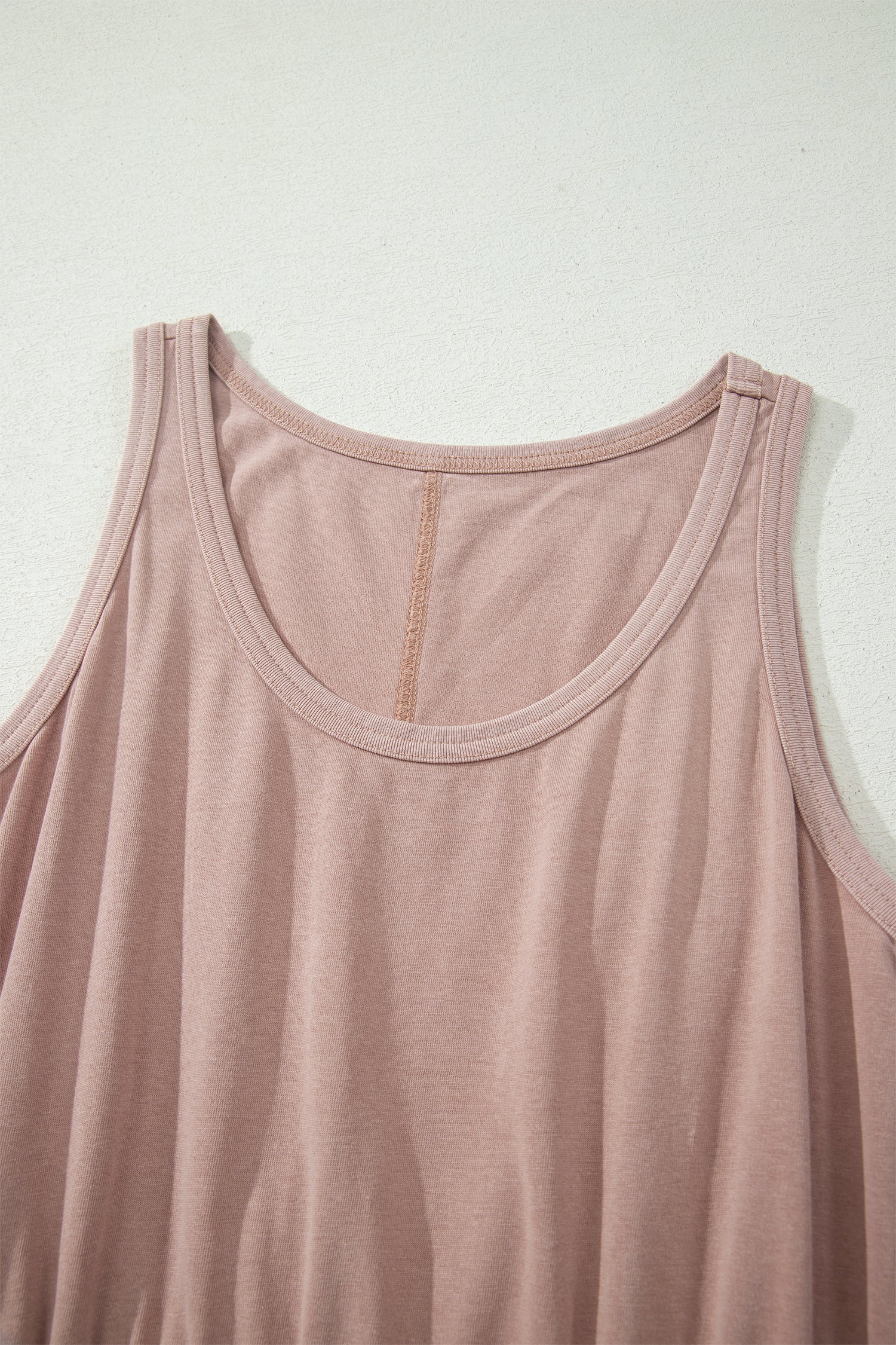 Ashleigh Blue Mineral Wash U Neck Elastic Waist Sleeveless Mini Dress