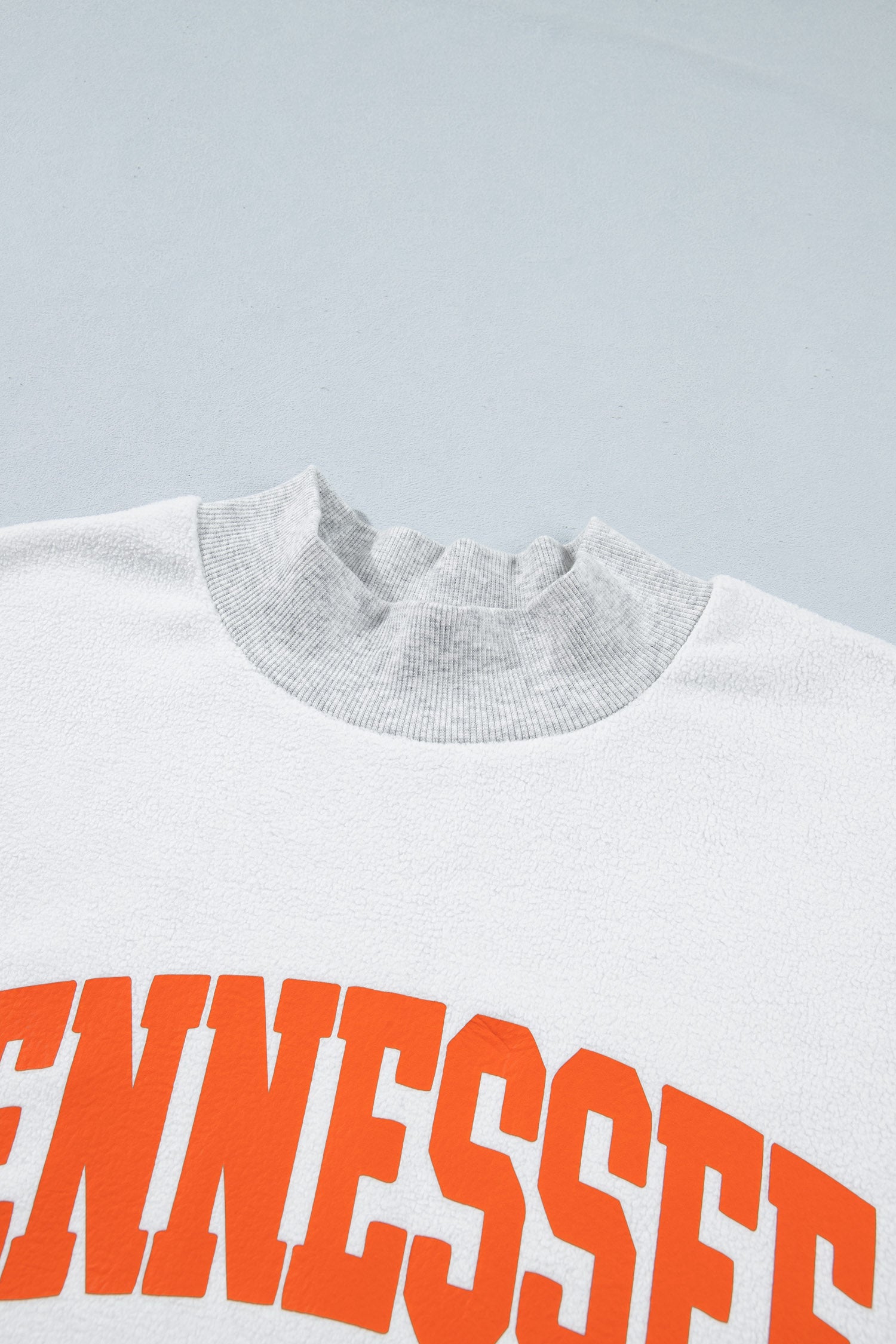 Light Grey TN TENNESSEE Double Printed Reversible Mock Neck Sweatshirt