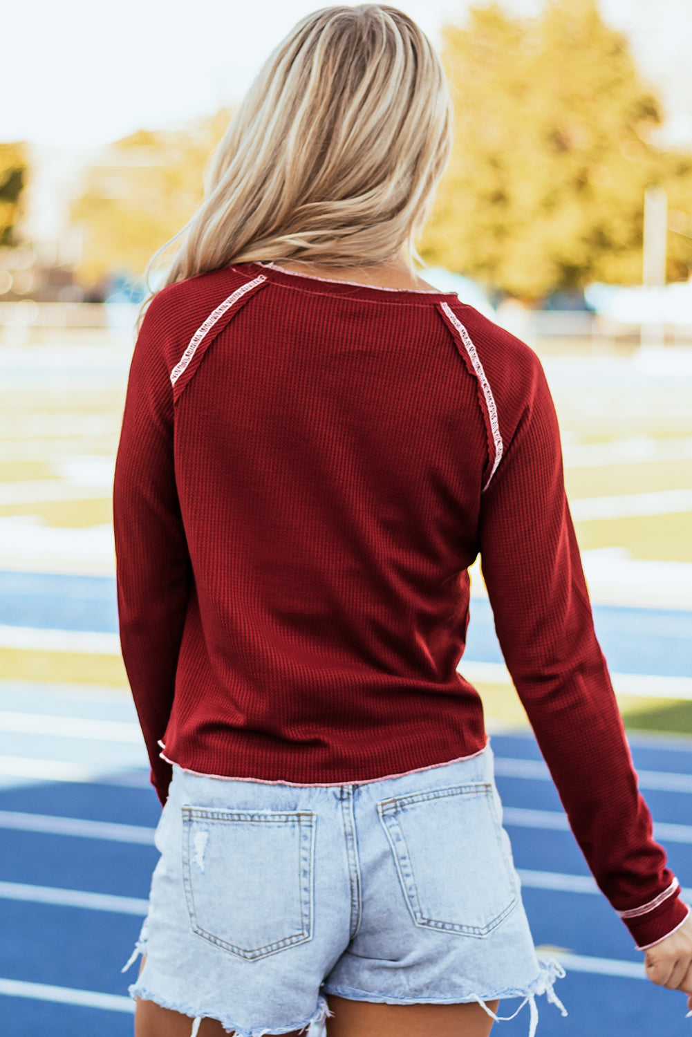 Game Day Football Graphic Thermal Knit Top