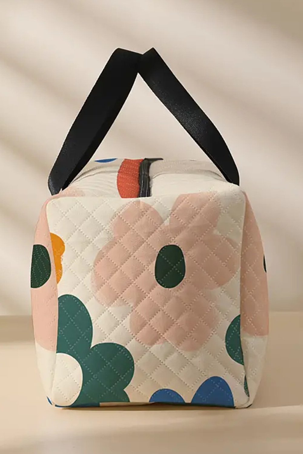 White Flower Print Quilted Large Duffel Bag! PLEASE CHECK SIZING!