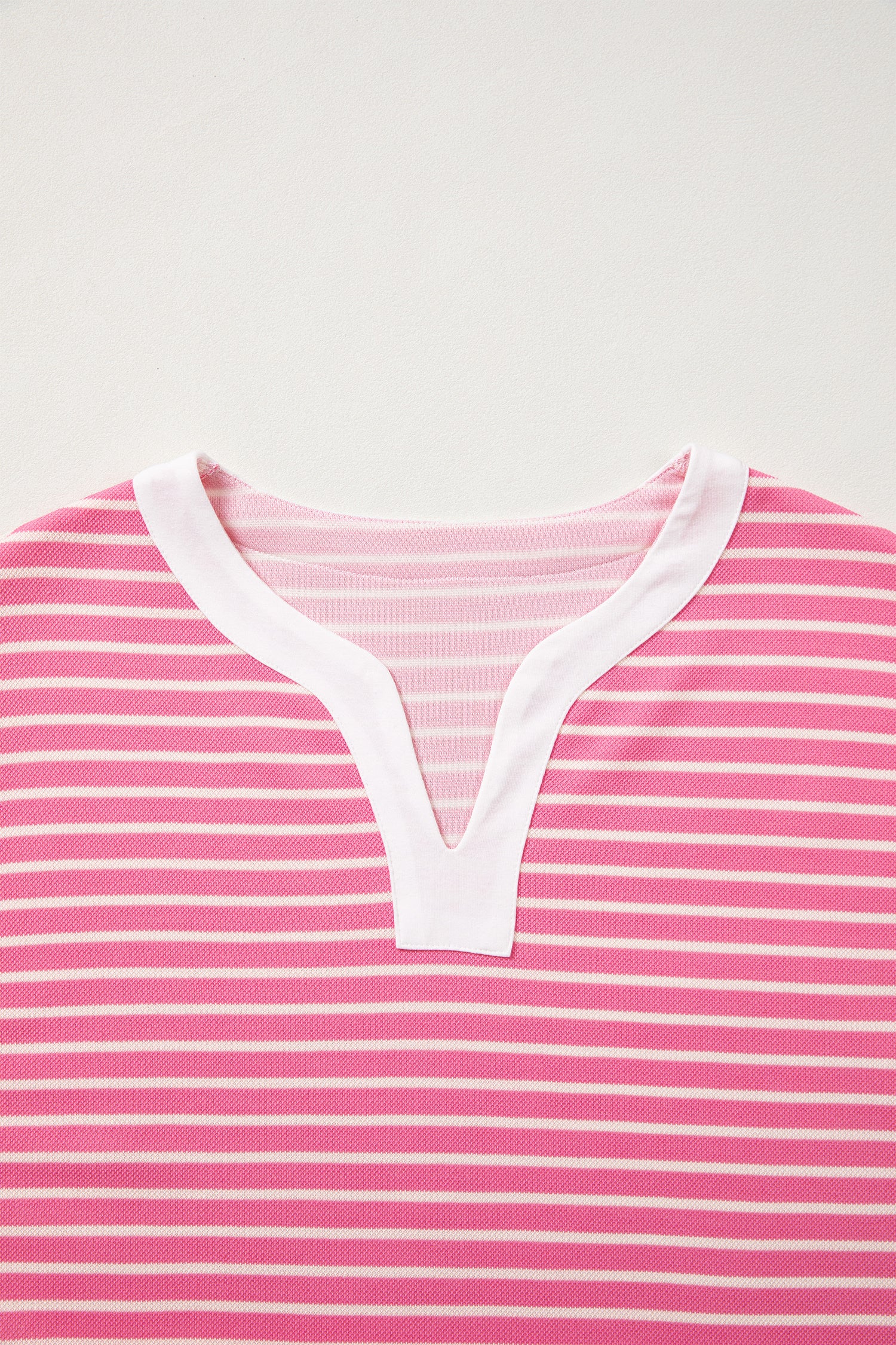 Pink Stripe Color Block Trim Notched Neck Sleeveless Shift Mini Dress