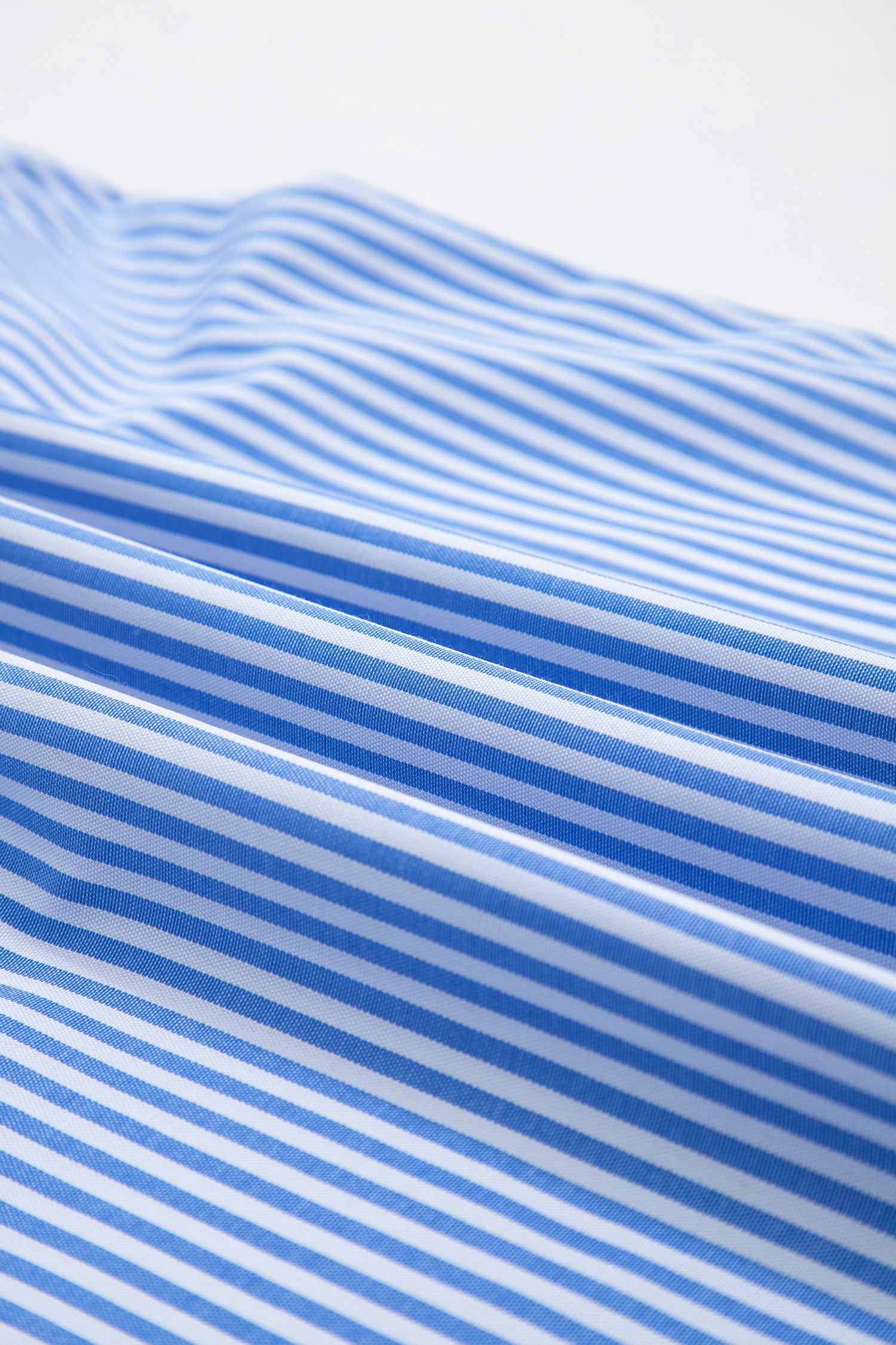 Sky Blue Stripe Square Neck Bow Decor Frilly Ruffled Short Sleeve Blouse